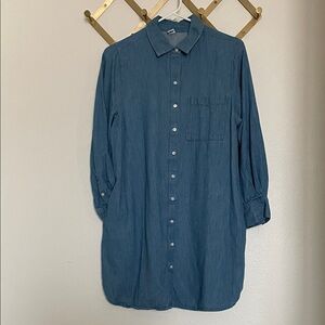 Old Navy Chambray Button Down Shirt Dress with Pockets - NWOT